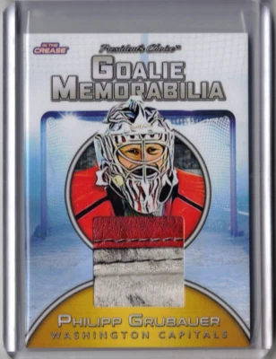 PHILIPP GRUBAUER Presidents Choice Game-Used Leather Trapper Patch Card #'d 3/10 - Image 1 of 2