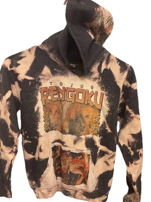"Sudadera con capucha personalizada blanqueada Tie Dye Rengoku Demon Slayer Set Your Heart Ablaze" anime Foto 1 de 4