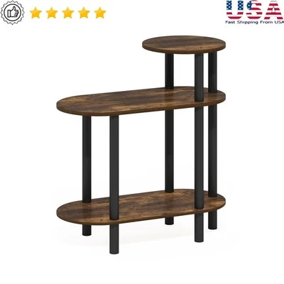 3-Tier Sofa Side Table Compact Modern Storage Table Easy Assembly Indoor Use - Image 1 of 4