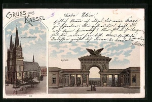 Lithographie Kassel, Martinskirche, Auethor 1898  - Picture 1 of 2