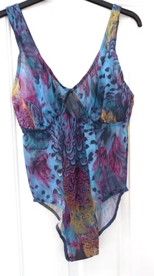 Kiniki Amalfi Blue Tan Through Support Top Swimsuit Quick Drying Size 20 New - Image 1 of 4
