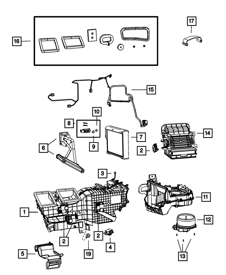 Genuine Mopar A/C And Heater Wiring 68048904AA - Image 1 of 1