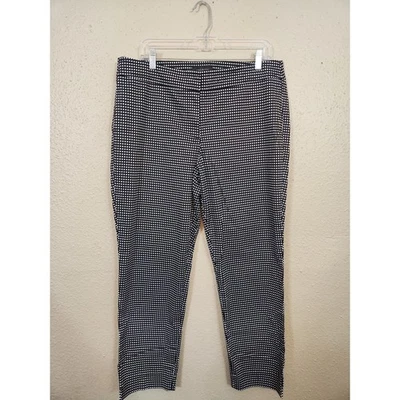Talbots Signature Polka Dot Ankle Pants Cotton Blend Black WhiteSize 14 - Image 1 of 4