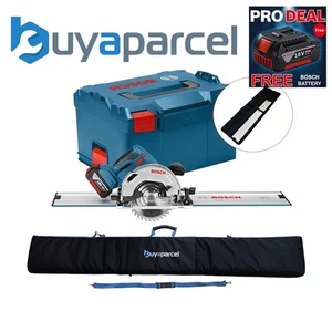 Bosch 18v GKS 18V-57 G 165mm Cordless Circular Saw Lboxx 0.8m Guide Rail + Bag - Picture 1 of 16