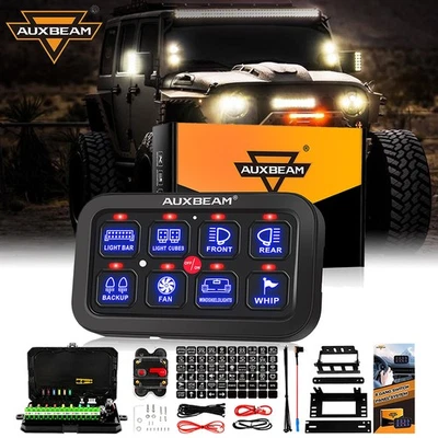 Panel de interruptor de 8 velocidades Auxbeam control regulable automático para Jeep Wrangler JL JK Foto 1 de 4