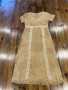 Johnny Was Seidenkleid Damen Gr. XS 87291 hellbraun durchsichtig ohne Schlupf - Bild 1 von 8
