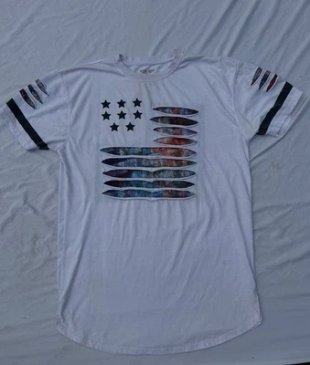 Bleecker & Mercer 3XL White Tshirt USA Flag Good Condition (small Stain) - Image 1 of 4