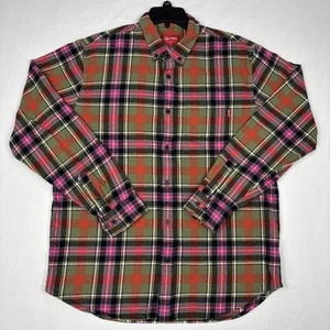 Supreme Flannel Men’s Large Multicolor Plaid Button Down Streetwear Casual Shirt - Picture 1 of 12