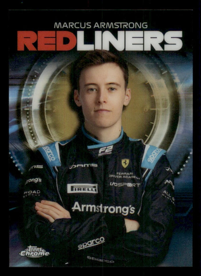 2021 Topps Chrome Formula 1 Gold Refractors #RL11 Marcus Armstrong /50 - Image 1 of 2