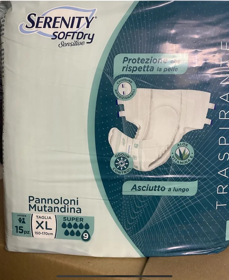 120 Pannoloni a Mutandina Serenity SUPER  traspirante XL.8 Confezioni Da 15pz - Immagine 1 di 1