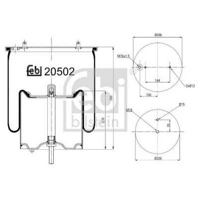 Soufflet De Suspension Suspension Pneumatique Febi Bilstein 20502 pour Scania - Photo 1/2