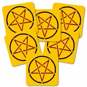 Untersetzer 6-tlg.Set 'Pentagramm' - Korkrückseite - Drudenfuß - Satan - Symbol - Picture 1 of 2