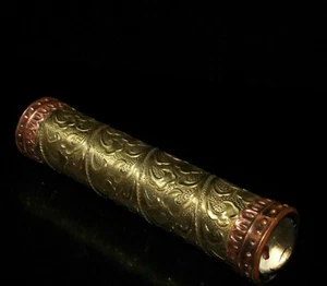 Collect Old Decorated Copper Carving Flower See Wonderful Scene Kaleidoscope - Foto 1 di 9