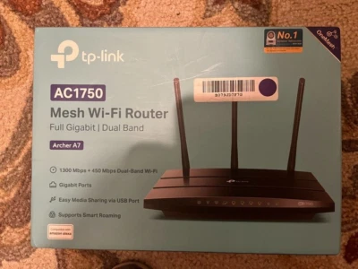 NEW - TP-Link Archer A7 AC1750 Wireless Dual-Band Gigabit Router - BLACK - Image 1 of 3