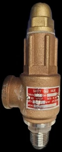 SAFETY PRESSURE RELIEF VALVE 3.5 BAR 1/2"X3/4"  FGX-BSS BRONZE, Stainless Entry - Picture 1 of 5