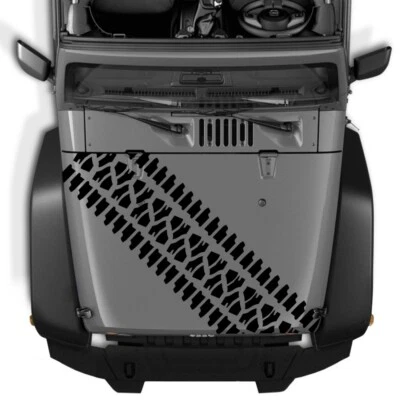 Tire Tread Auto Hood Graphic Decal Vinyl Car Truck Accessory Waterproof Black  - Image 1 of 4