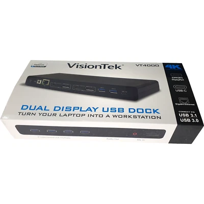 Universal Dual Display 4K  Docking Station + NT  VT4000  4K USB 3.0 / USB-C - Bild 1 von 3