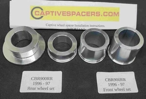 CBR900RR FIREBLADE 1994 1995 1996 1997 Unverlierbare Spurverbreiterung. Komplettset. Silber - Bild 1 von 3