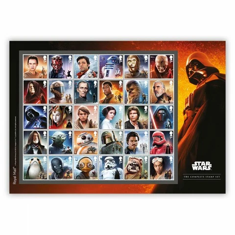 Royal Mail - STAR WARS™ Complete Stamp Sheet - 30 stamps - Mint Cover