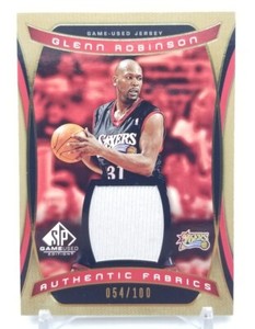 2004-05 SP Game Used GLENN ROBINSON Authentic Fabrics Jersey Gold /100 Phi 76ers