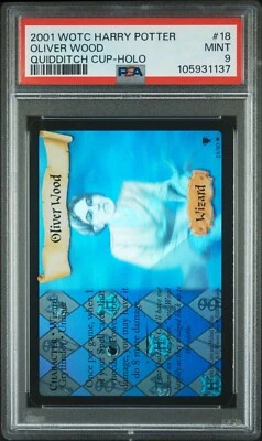 2001 Harry Potter Quidditch Cup #18 Oliver Wood Rare Holo PSA 9 - Image 1 of 2