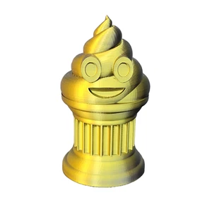 Poop Emoji Trophy - Great Award/Gift - 6" Black/Gold Poop Emoji Trophy - Znet3D - Picture 1 of 6