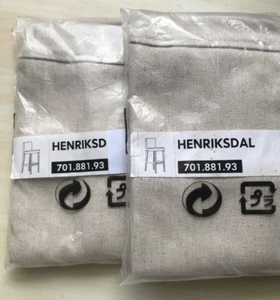 Ikea Henriksdal Linneryd Natural Bar Stool Covers SET of 2 NEW/SEALED Beige - Picture 1 of 5