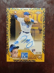2023 Topps Gilded Michael Massey Blue Gold Etch RC Auto 44/50 Royals 