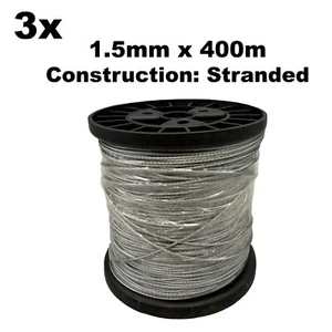 1.5mm Stranded Galvanised Fencing Wire - 1200 metres 7 strand electric fence - Picture 1 of 2