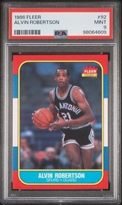 PSA 9 como nuevo 1986 Fleer Alvin Robertson #92 Spurs 64609 SD185 - Imagen 1 de 2