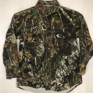 Vtg Mossy Oak Break Up Camo Kids Hunting Button Up Shirt Youth Small (6-8) - Picture 1 of 11