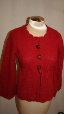 SPARROW ANTTHROPOLOGIE WOOL CASHMERE RED CARDIGAN SMALL (sw300 - Image 1 of 4