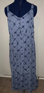 Sonoma Sundress Midi Women Plus Size XXL 2XL Pullover Dress Elastic Linen Blend - Picture 1 of 11