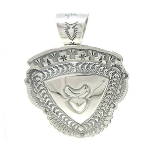 Delayne Reeves Sterling Silver Navajo Arrowhead Shield Pendant Handmade Design - Picture 1 of 6
