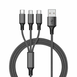 3 in1 Charging Cable Multi Usb Port Multiple Usb Charging Cord Type C - Picture 1 of 6