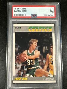 1987-88 Fleer Larry Bird #11 PSA 7 NM Quantity Available Boston Celtics HOF