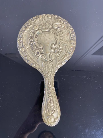 Antique Silver Plate Hand Held Mirror EPNS Cover