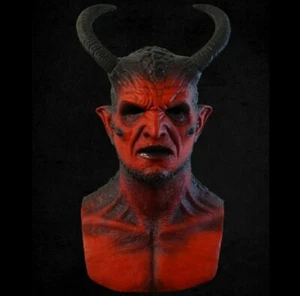 Demon Diablo Belial Mask Cosplay Scary Beast Horns Headgear Halloween Prop Latex - Picture 1 of 6