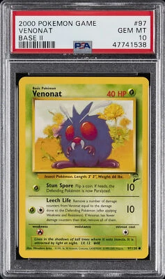 2000 POKEMON BASE SET 2 #97 VENONAT PSA 10 - Image 1 of 2