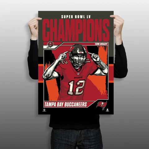 Phenom Gallery Tampa Bay Buccaneers Super Bowl LV Tom Brady Champs 18"x 24" Seri Cover
