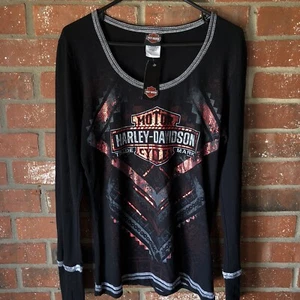 Harley Davidson Trademark 2015 El Paso TX Womens Long Sleeve Size L New With Tag - Picture 1 of 10