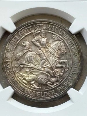 Preußen 3 Mark 1915 Mansfeld Kaiserreich NGC MS66 Feiner Stempelglanz  - Bild 1 von 4