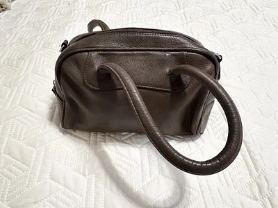 Cartera/bolso pequeño retro de cuero marrón con cremallera superior Fossil Explorer vintage Foto 1 de 4