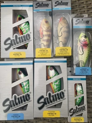 Set 7 Stück Salmo Fatso sinking, floating 8, 10, 12 cm Jerkbait Wobbler Swimbait - Bild 1 von 4