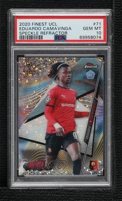 2020 Finest UCL 175 Speckle Refractor 74/175 Eduardo Camavinga PSA 10 Rookie RC - Image 1 of 3
