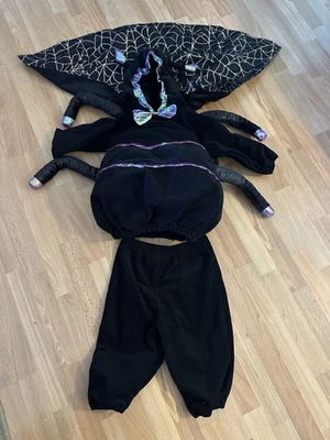 MiniWear Toddler Spider Costume 12 Months Hooded Black Unisex Halloween W/ Pants - Image 1 of 4