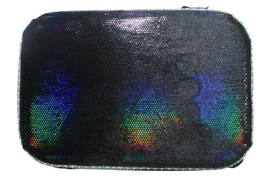 Zipper Hard Carry Travel Case School Pencil Box Bling Design 9"x6" 23x16 cm - Image 1 of 4