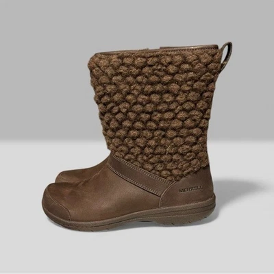 🌻NUEVAS con etiquetas Merrell Encore Kassie Botas impermeables altas de lana espresso talla 6 Foto 1 de 4