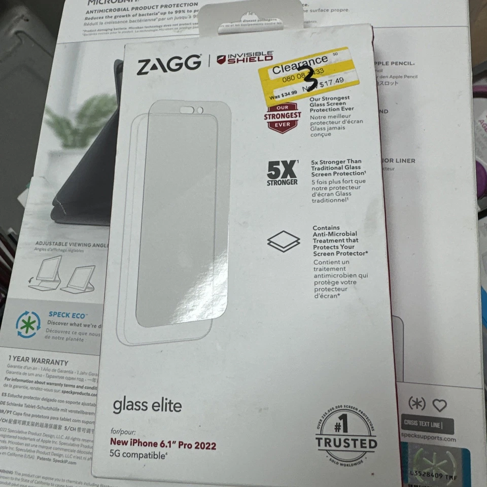 Protector de pantalla Zagg Invisible Shield Glass Elite para Apple iPhone 14 Pro - 5x Foto 1 de 1