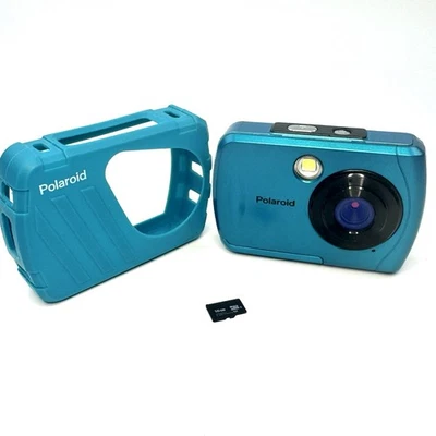 Polaroid Is048 Waterproof Instant Sharing 16 MP Digital Camera - Blue + 16gb SD - Image 1 of 4